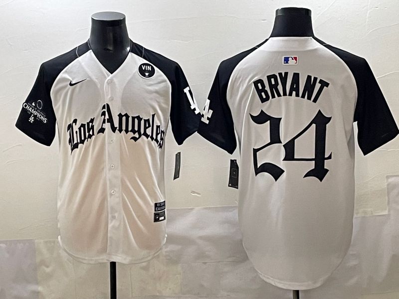 Men 2025 Los Angeles Dodgers #24 Bryant White black Five generations Joint Name Nike MLB Jersey style 52611